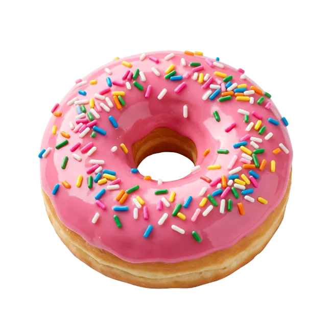 Pink Frosted Donut with Sprinkles