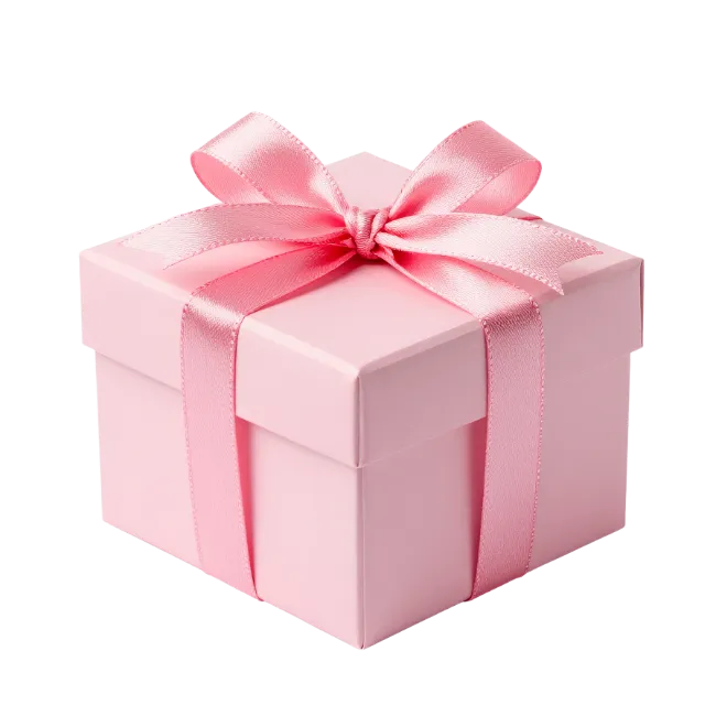 Pink Gift Box with Satin Ribbon