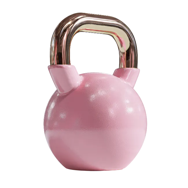 Pink Kettlebell with Metallic Handle
