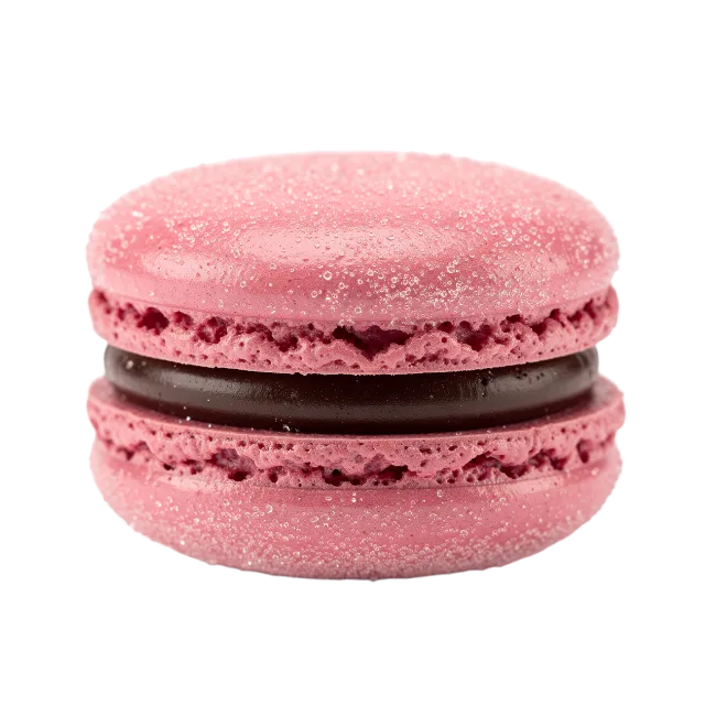 Pink Macaron with Dark Chocolate Filling