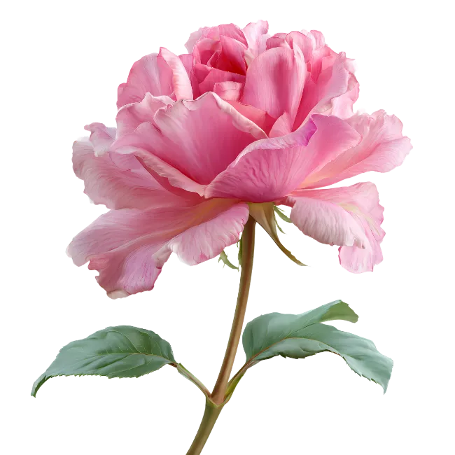 Pink Peony Flower on Stem