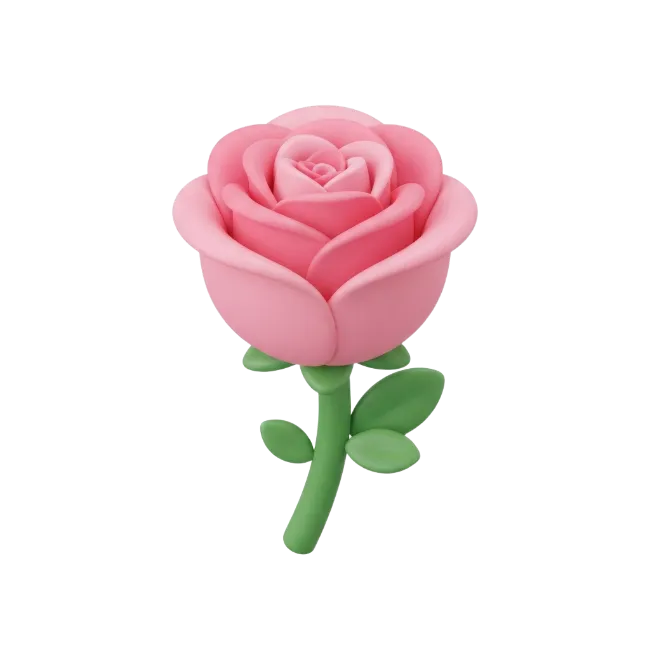 Pink Rose Flower 3D Render