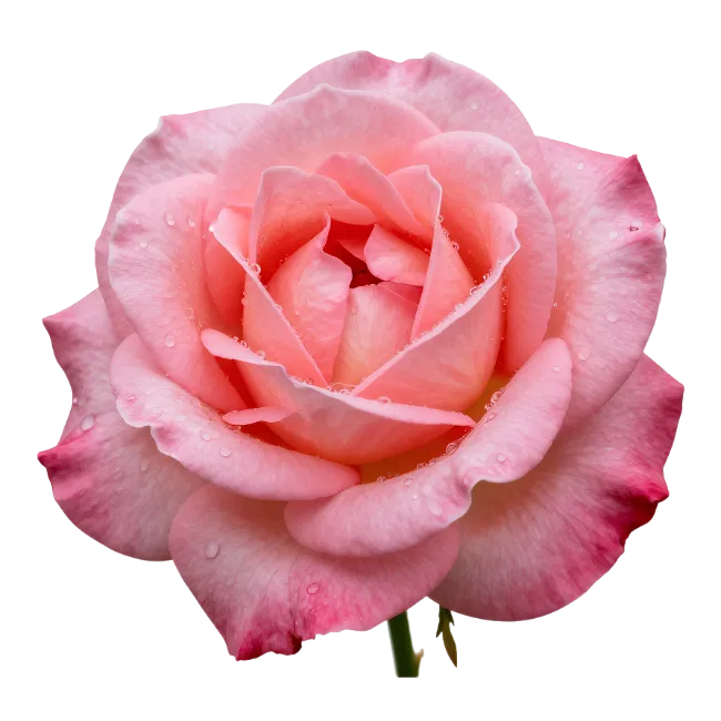 Pink rose flower with water droplets