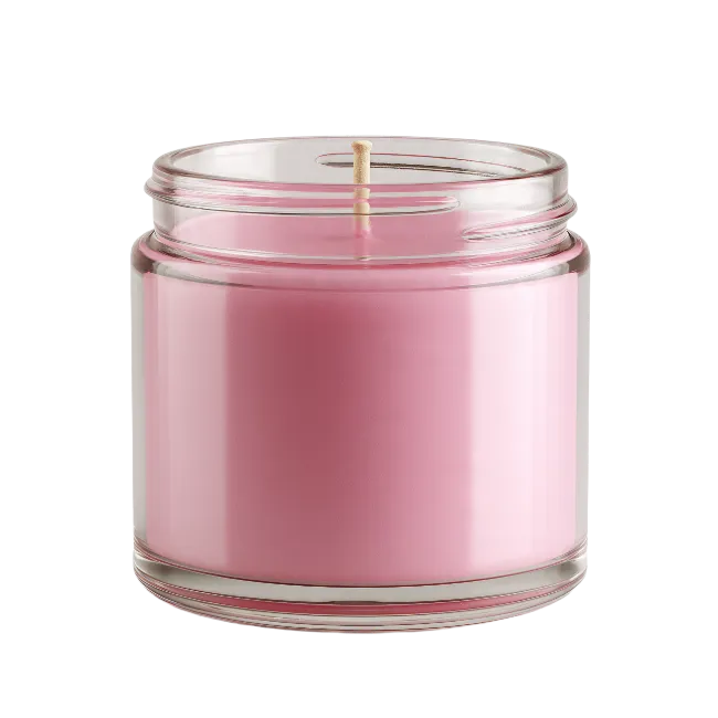 Pink Scented Candle in Glass Jar