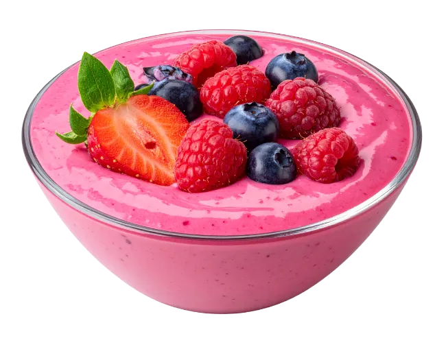 Pink Smoothie Bowl with Fresh Berries