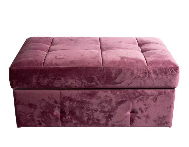 Pink Velvet Storage Ottoman
