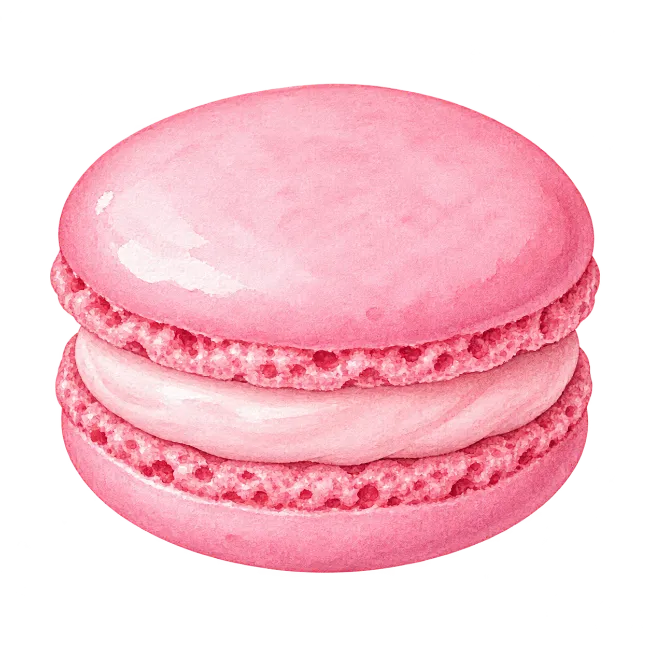 Pink Watercolor Macaron Illustration
