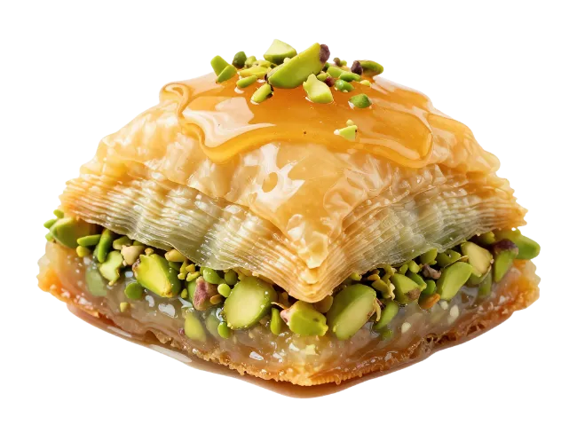 Pistachio Baklava Pastry with Honey Syrup