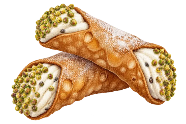 Pistachio Cannoli Illustration