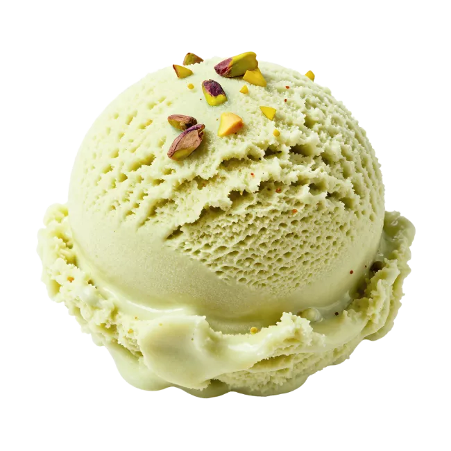 Pistachio Ice Cream Scoop With Pistachio Nuts