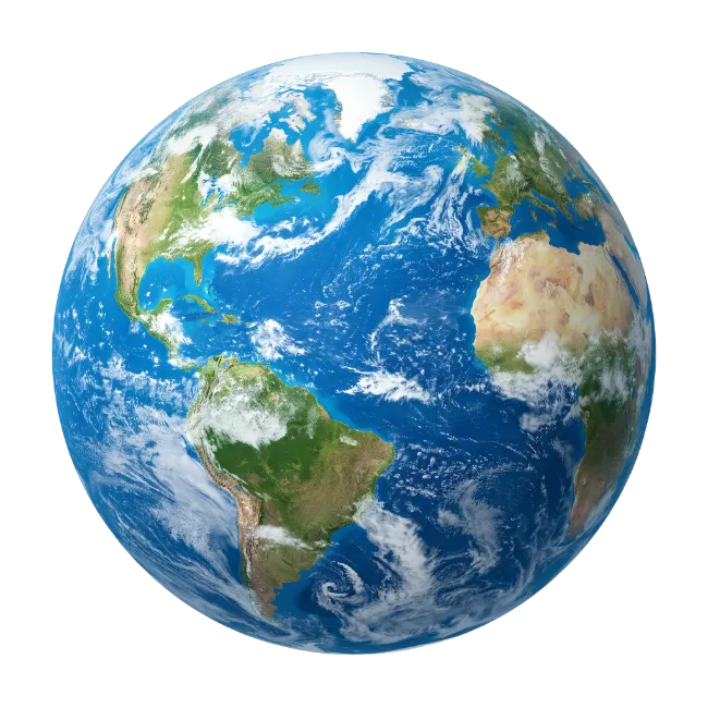 Planet Earth Globe Showing Americas and Africa
