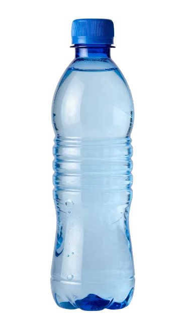 Plastic Water Bottle with Blue Cap