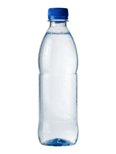 Plastic Water Bottle with Blue Cap