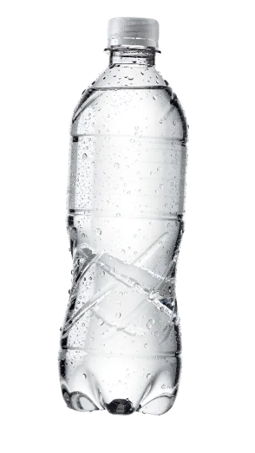 Plastic Water Bottle with Condensation Droplets