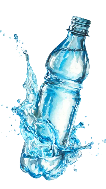 Plastic Water Bottle with Dynamic Water Splash