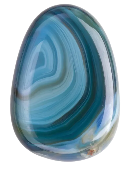 Polished Blue Agate Gemstone Isolated