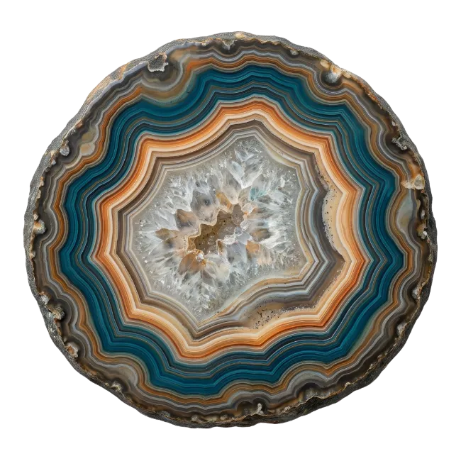 Polished Blue and Orange Agate Slice