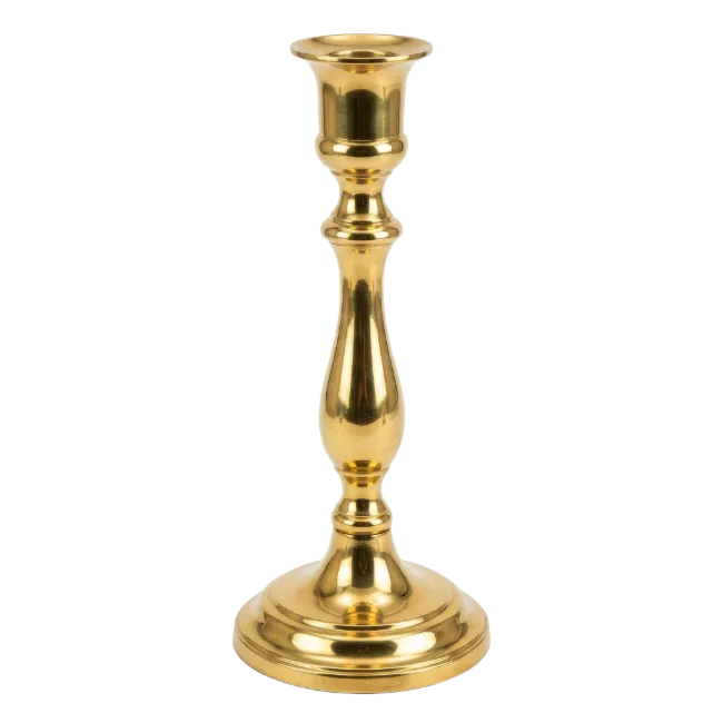 Polished Brass Candlestick Holder