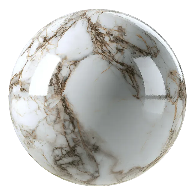 Polished Marble Sphere with Natural Vein Patterns