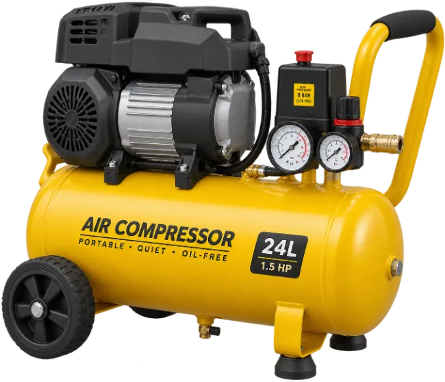 Portable Yellow Air Compressor with 24L Tank