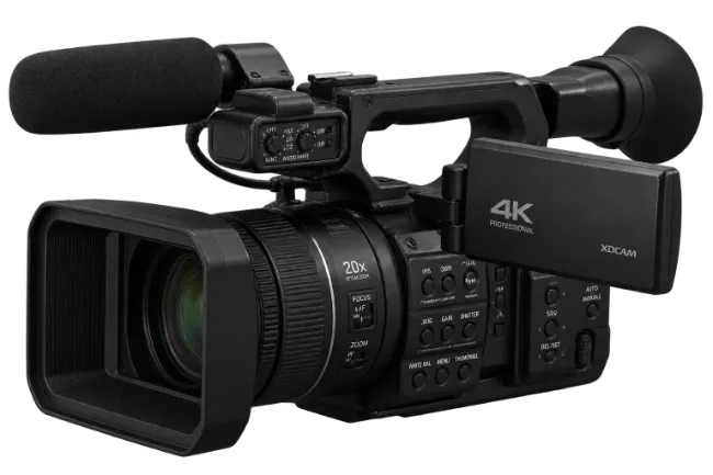 Professional 4K Video Camera with Shotgun Microphone