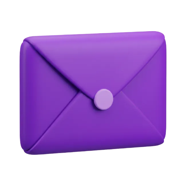 Purple 3D Mail Envelope Icon