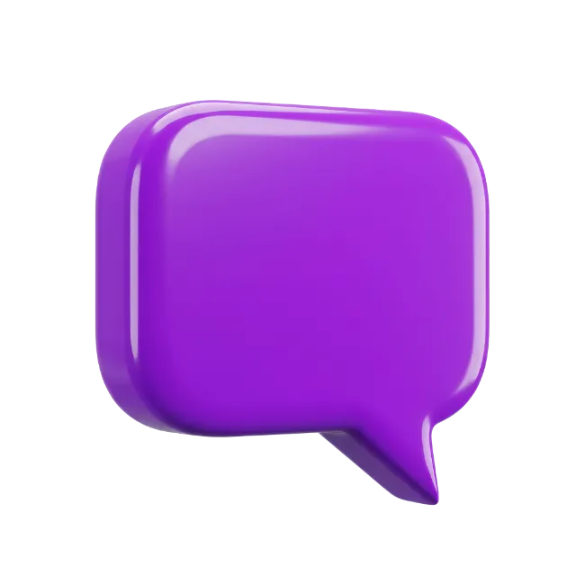Purple 3D Speech Bubble Icon