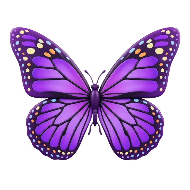Purple Monarch Butterfly Illustration