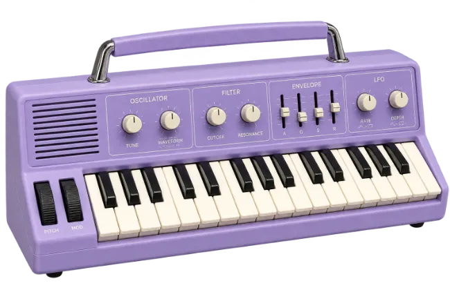 Purple Portable Synthesizer Keyboard