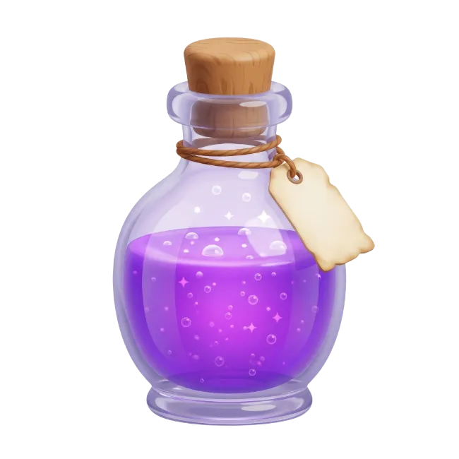 Purple Potion Bottle with Cork