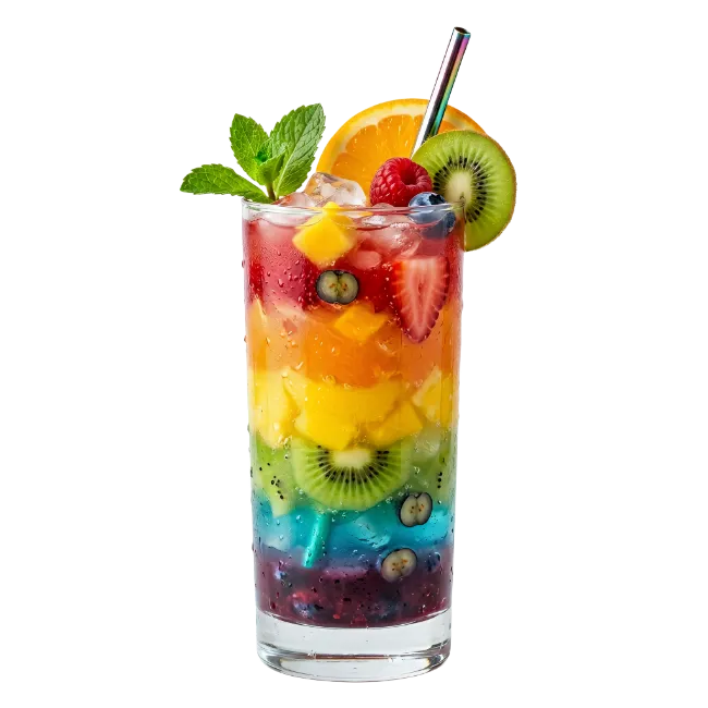 Rainbow Fruit Cocktail Glass