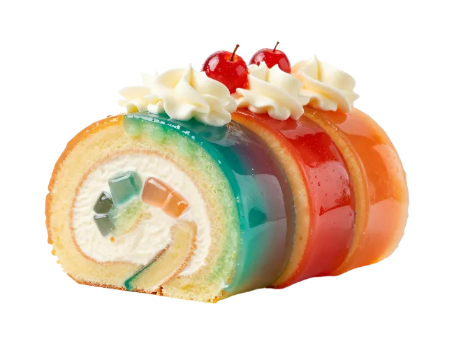 Rainbow Jelly Roll Cake