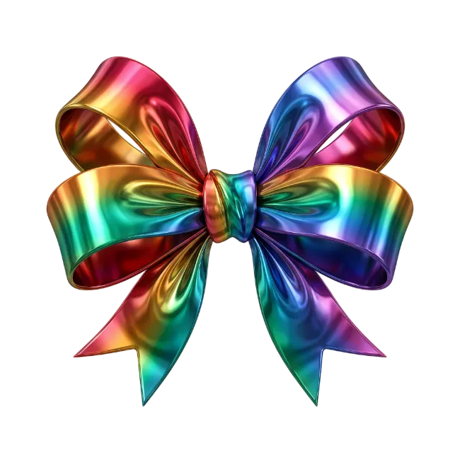 Rainbow Metallic Gift Bow