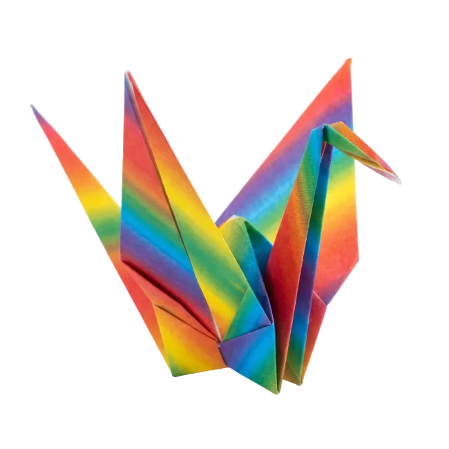 Rainbow Origami Paper Crane