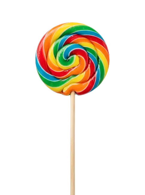 Rainbow Swirl Lollipop on Stick