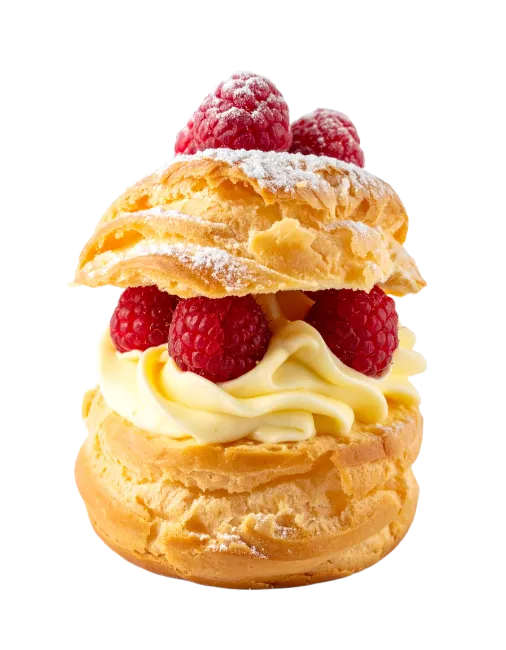 Raspberry Choux Pastry Cream Puff