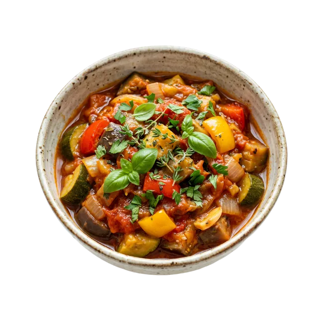 Ratatouille in a Ceramic Bowl
