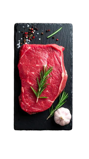 Raw Beef Steak on Slate Board