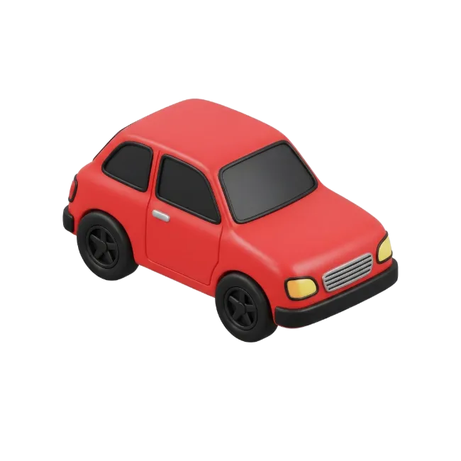 Red 3D Toy Car Icon