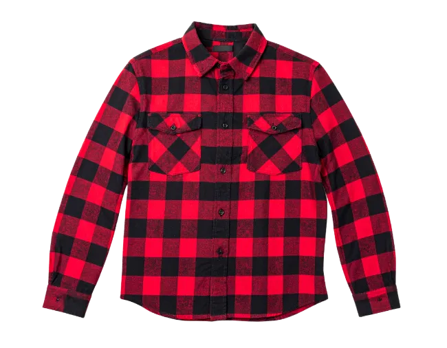 Red and Black Buffalo Plaid Flannel Shirt