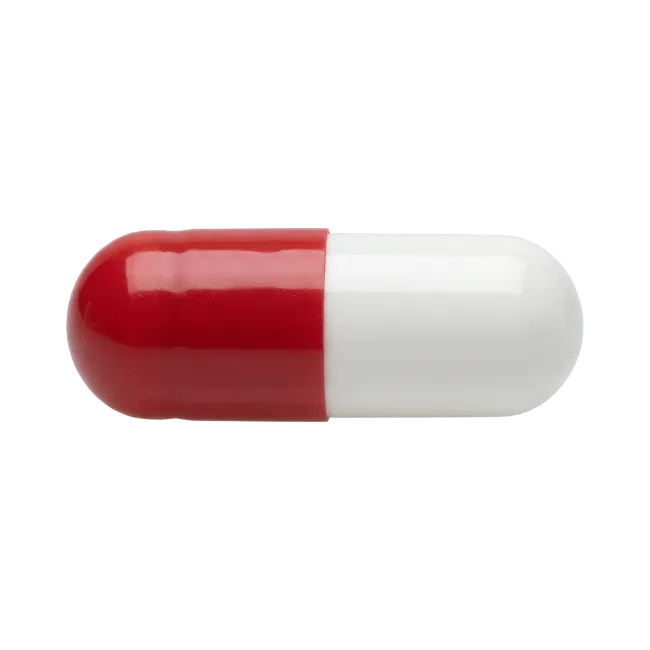 Red and White Medical Pill Capsule
