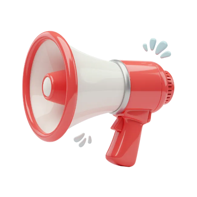 Red And White Megaphone Speaker
