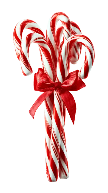 Red and White Striped Candy Canes with Bow