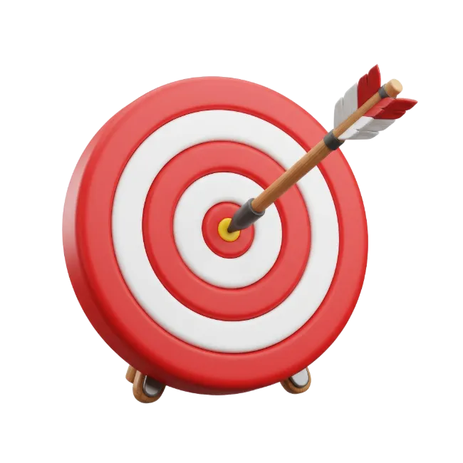 Red And White Target With Bullseye And Arrow