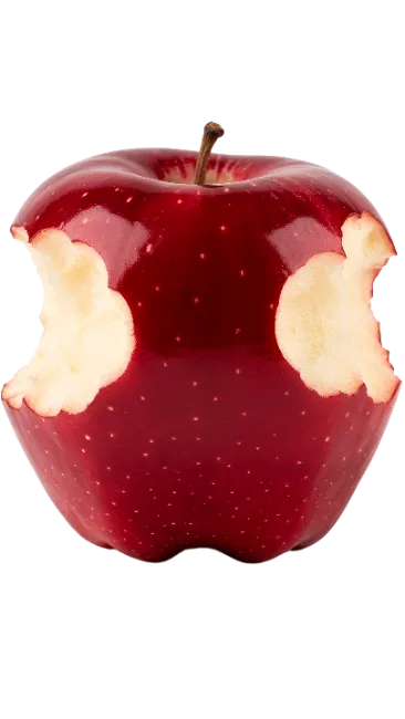 Red Apple With Bites