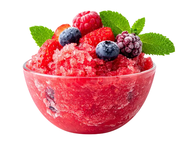 Red Berry Granita in Glass Bowl