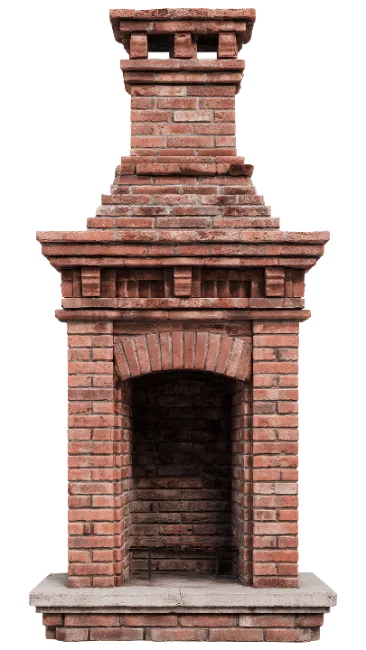 Red Brick Fireplace Structure