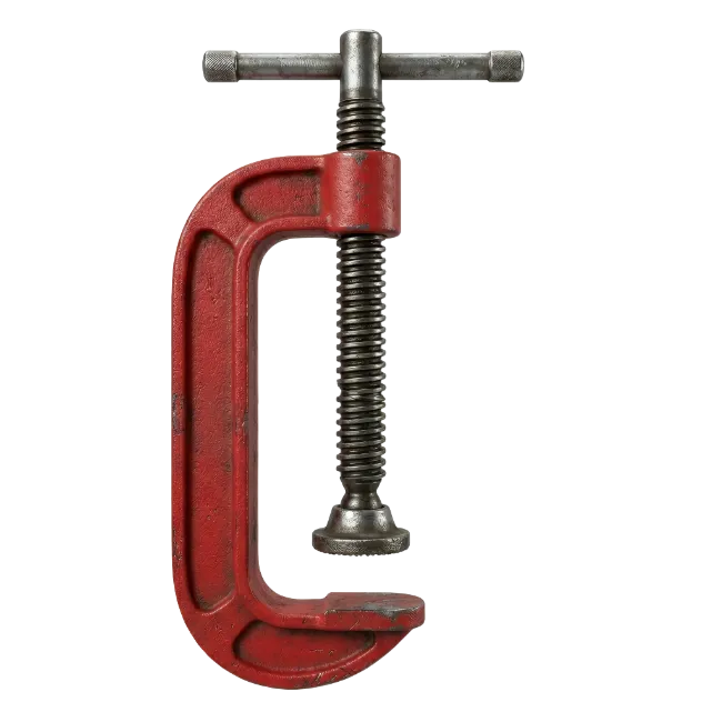Red C-Clamp Woodworking Tool