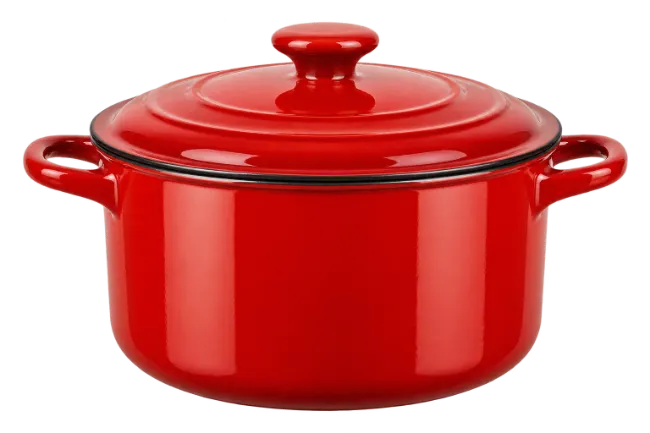 Red Cast Iron Casserole Pot