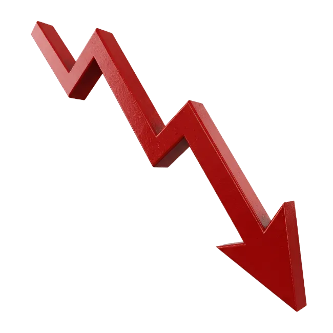 Red Downward Trend Arrow